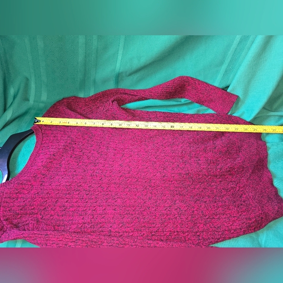 Kim Rogers Women's Red Black Sweater Medium Long Sleeve Casual Classic Cotton - Picture 12 of 13